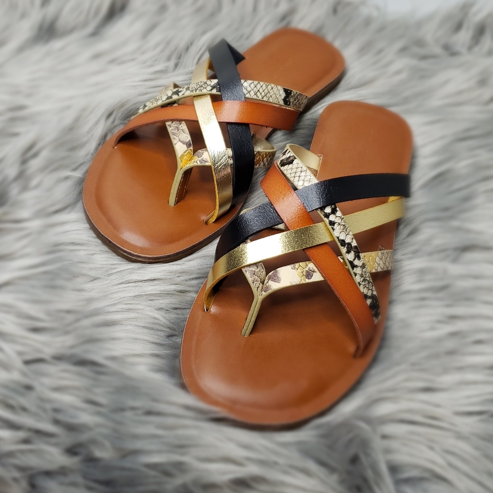 3/$15* Strappy multi print slides